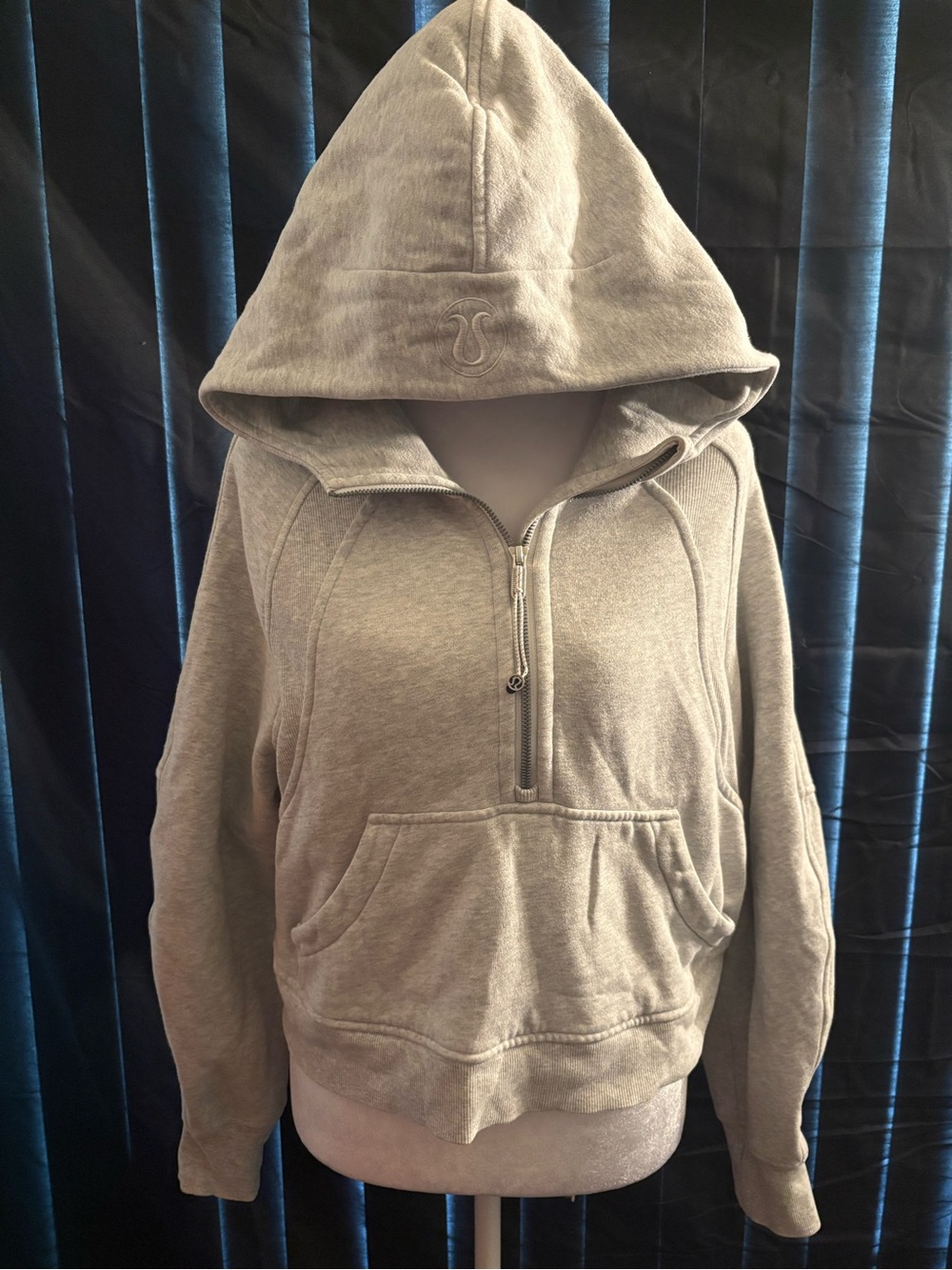 Lululemon Scuba Oversized Half-Zip Hoodie Heathered Light Gray XS/S
